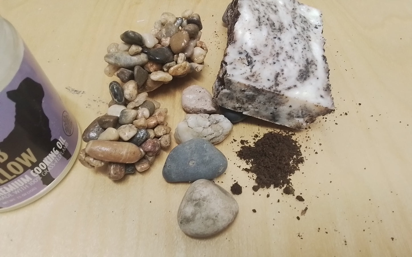 100% sheep tallow coffe & lite exfoliating soap hand made canadian fragrance free