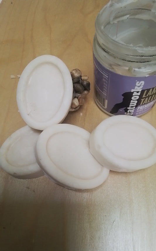 100% sheep tallow fragrance free 4x bars hand made sourced and made in Canada